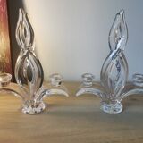 Pair of 2 Vannes crystal candlesticks