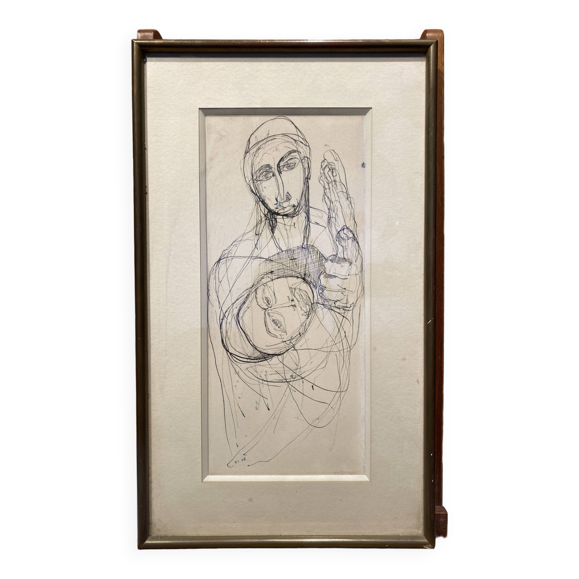Framed drawing.