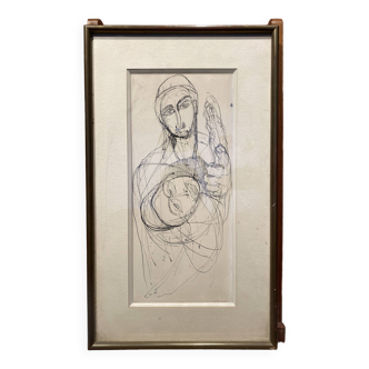 Framed drawing.