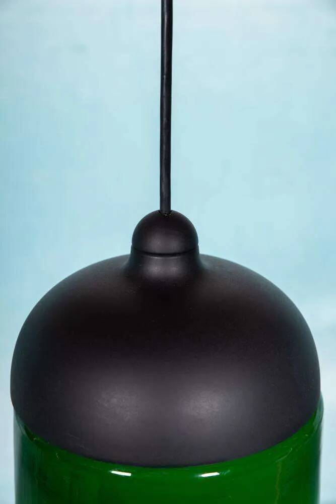 Minimalist glass pendant light Peil & Putzler from the space age