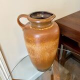 Brown enamelled ceramic vase W. Germany