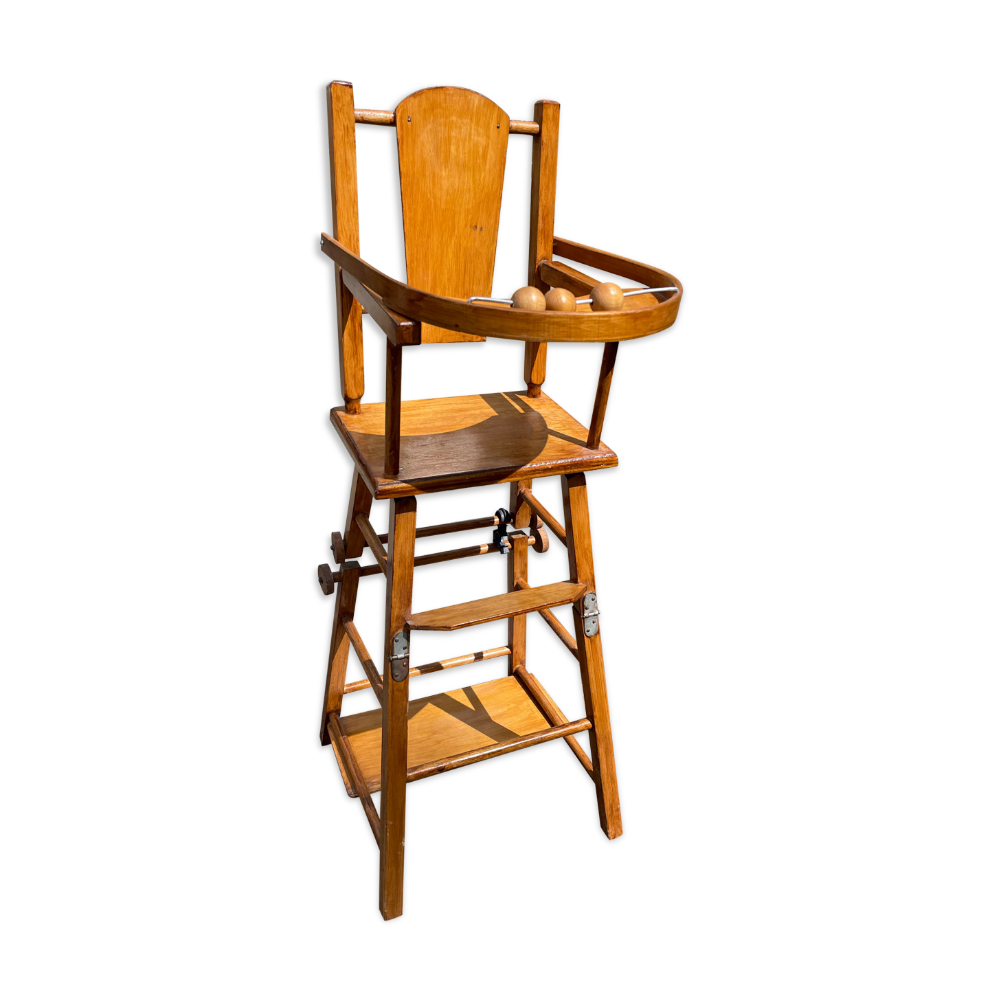 High chair for wooden doll with abacus