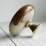 Marbled onyx box with lid - empty pocket bowl on marble base.