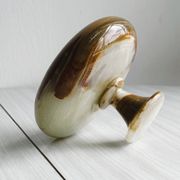 Marbled onyx box with lid - empty pocket bowl on marble base.