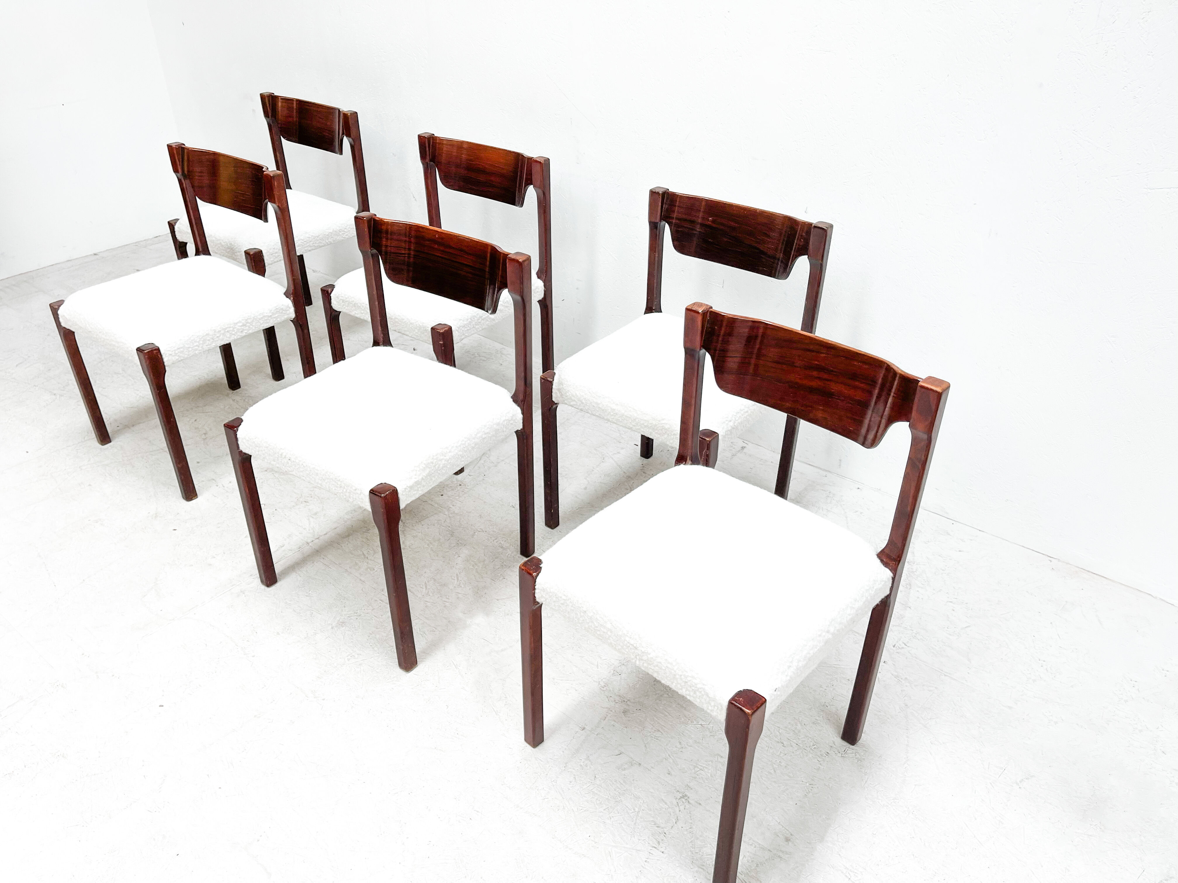 Set of six Italian dining chairs