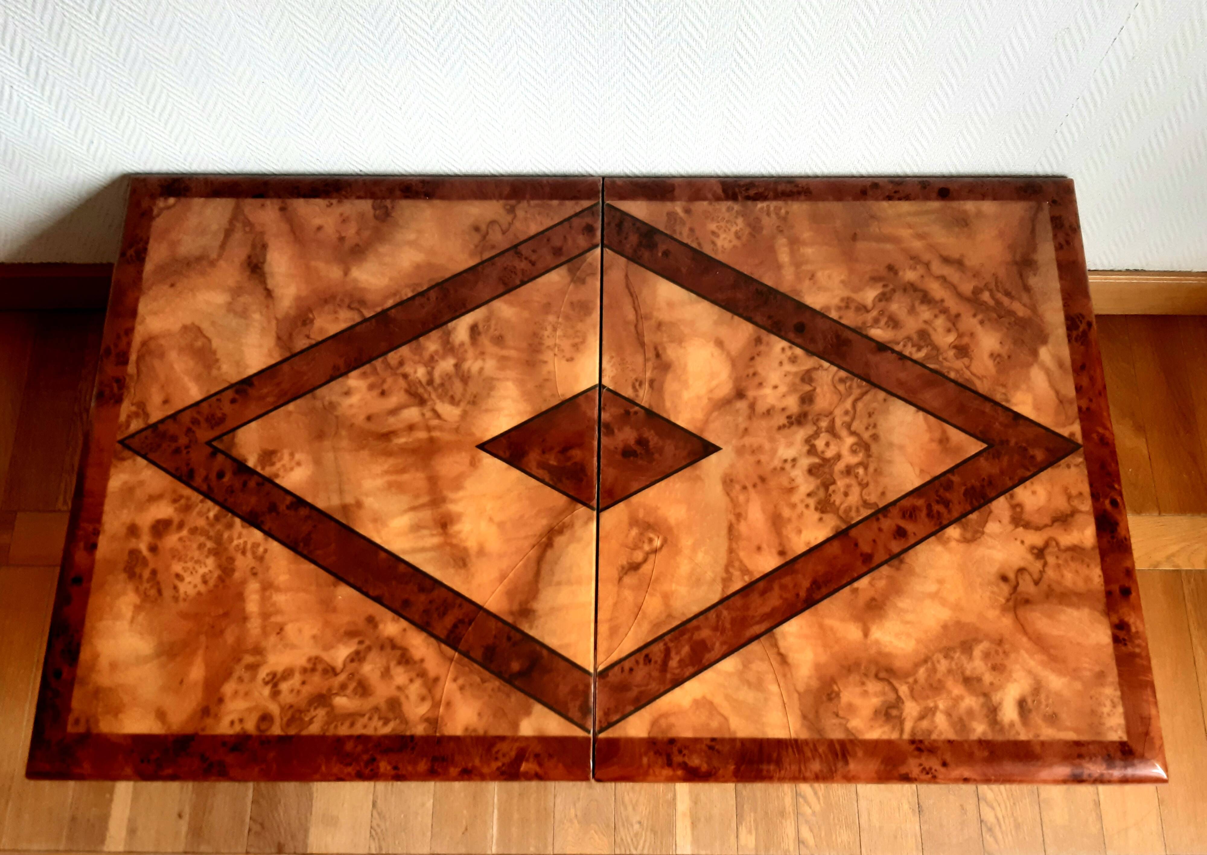 1970s Elm Burl Bar Coffee Table
