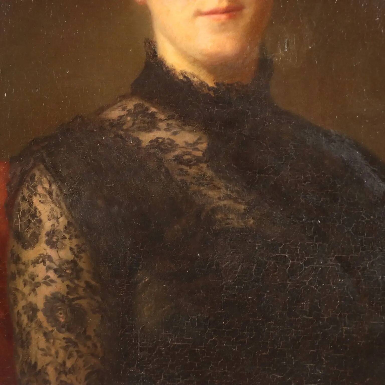 Old painting signed Roberto Fontana, oil on canvas, 19th century.