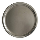 Round tray in 18-10 stainless steel, polished