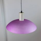 Purple, Green and Silver Metal Ceiling Lamp - 1980s Memphis-Postmodern Pop Art Pendant