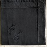 Antique black cotton pillowcase