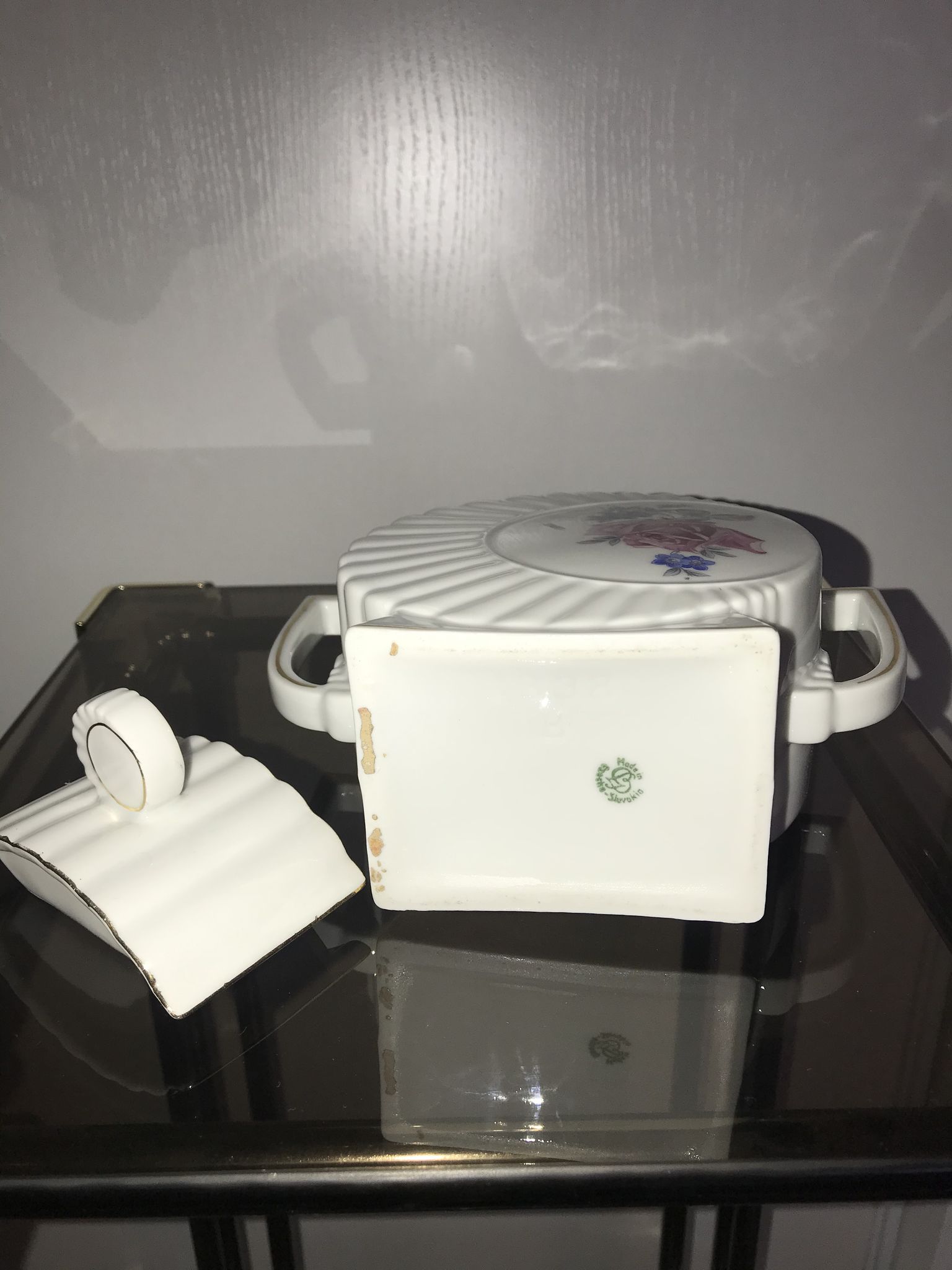 Duo cafetière et sucrier en porcelaine Made in Slovakia