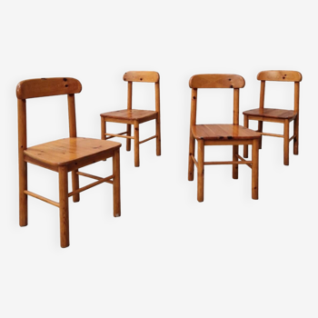 Set of 4 solid pine chairs Rainer Daumiller