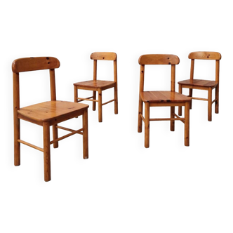 Set 4 chaises en pin massif Rainer Daumiller