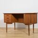 Mid-Century Freestanding Teak Kidney Desk, Denmark, 1960s