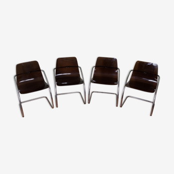 Set of 4 chairs of christin yves model blooming and published by airborne