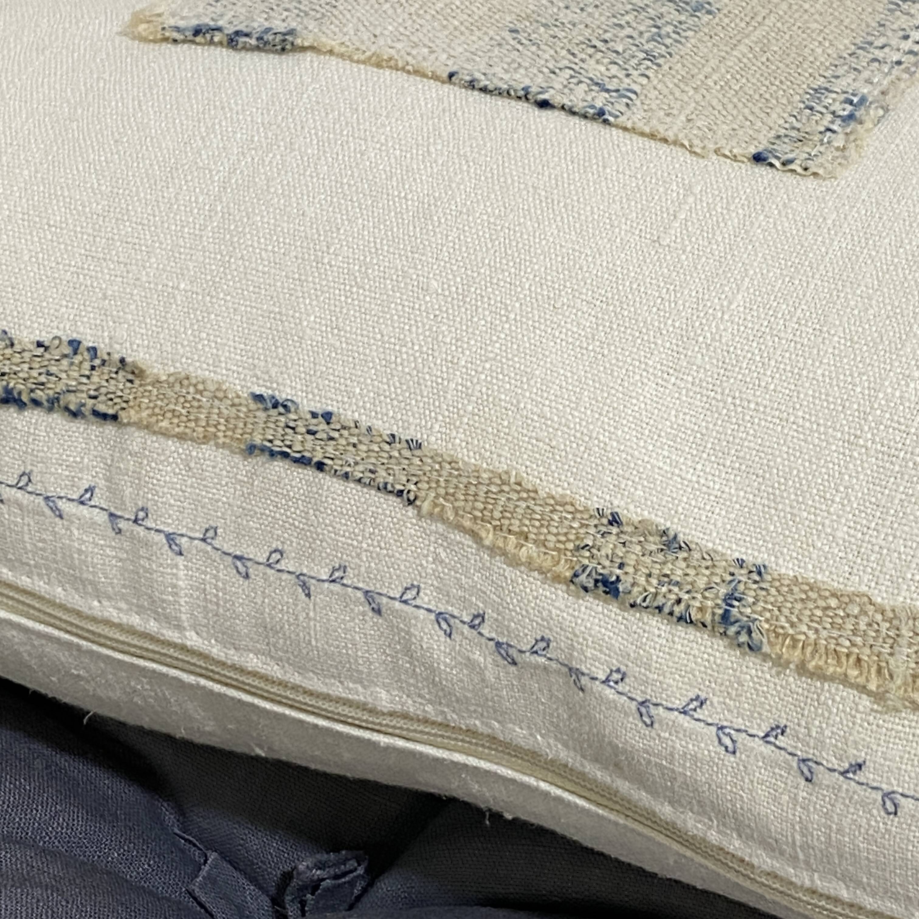Handmade cushion in vintage fabric, Kilim style.