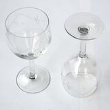 6 verres à pied ciselés