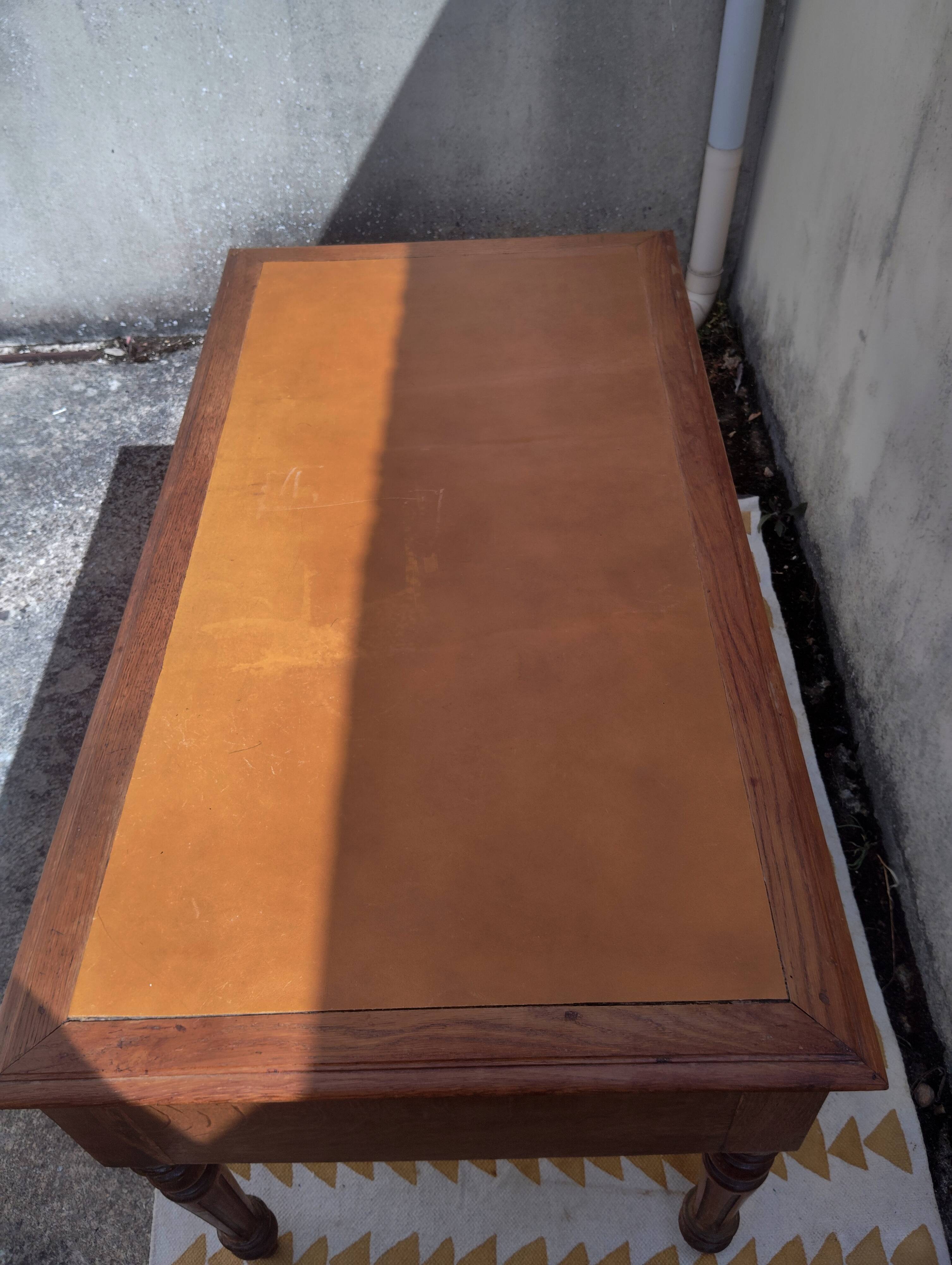 Louis XVI style minister's desk in oak