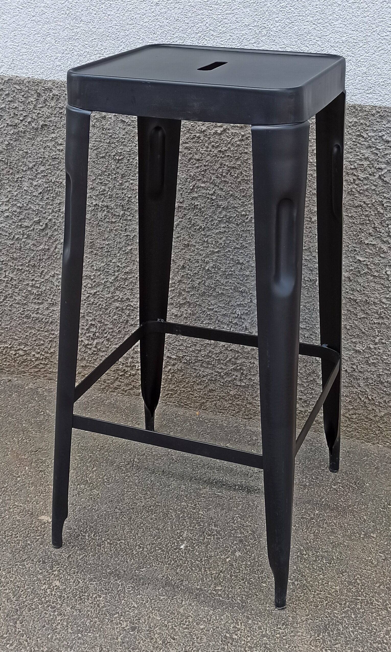 Pair of black metal stools