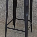 Pair of black metal stools