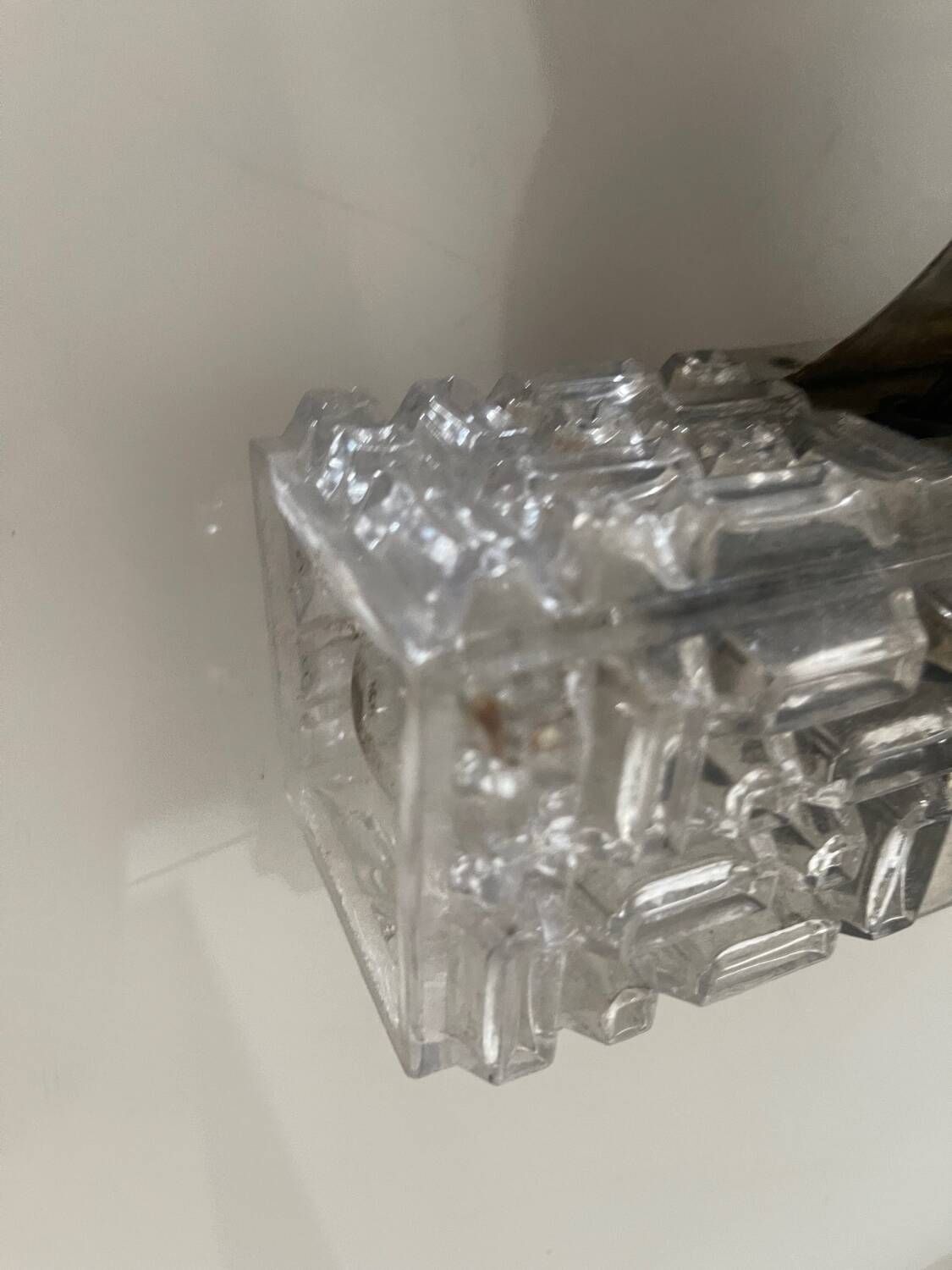 Appliques chromées en verre de cristal du milieu du siècle, ensemble de 4