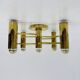 Vintage mid-century modern brass ceiling lamp Leola flushmount by Sciolari, Germany, 1970s