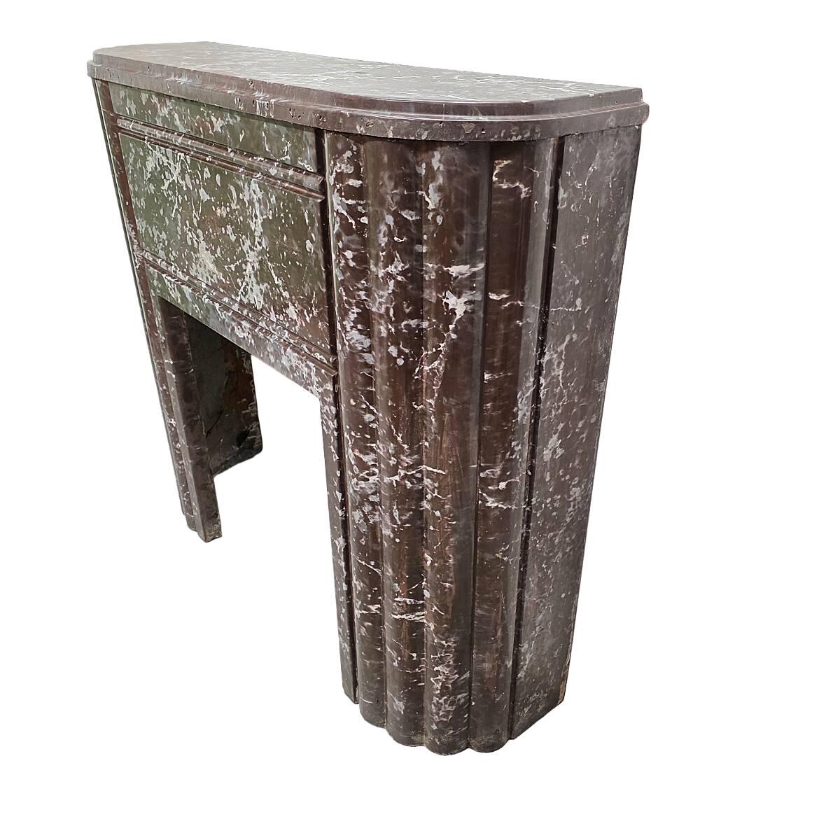 French Art Deco Faux Marble Mantelpiece, from the 1920/30s