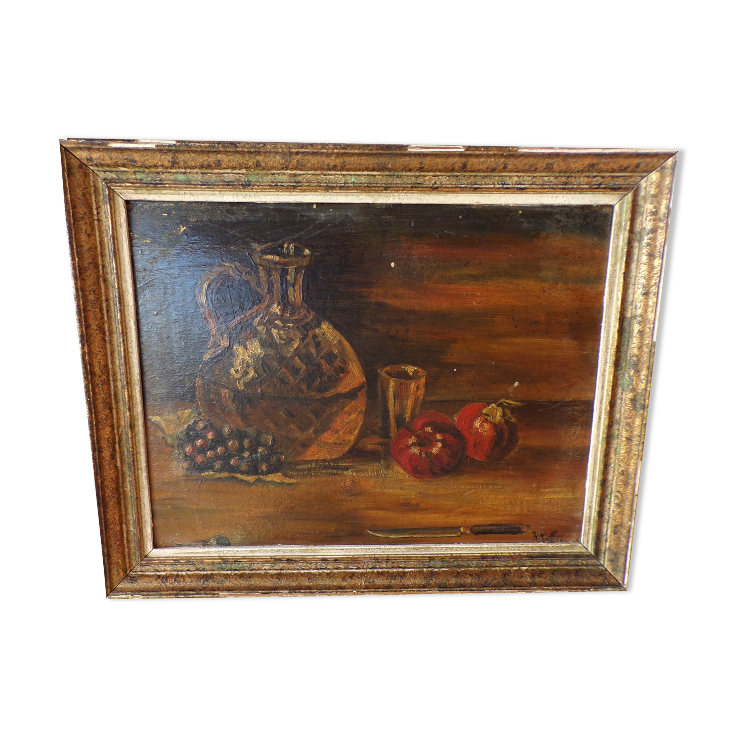 Still life painting signed