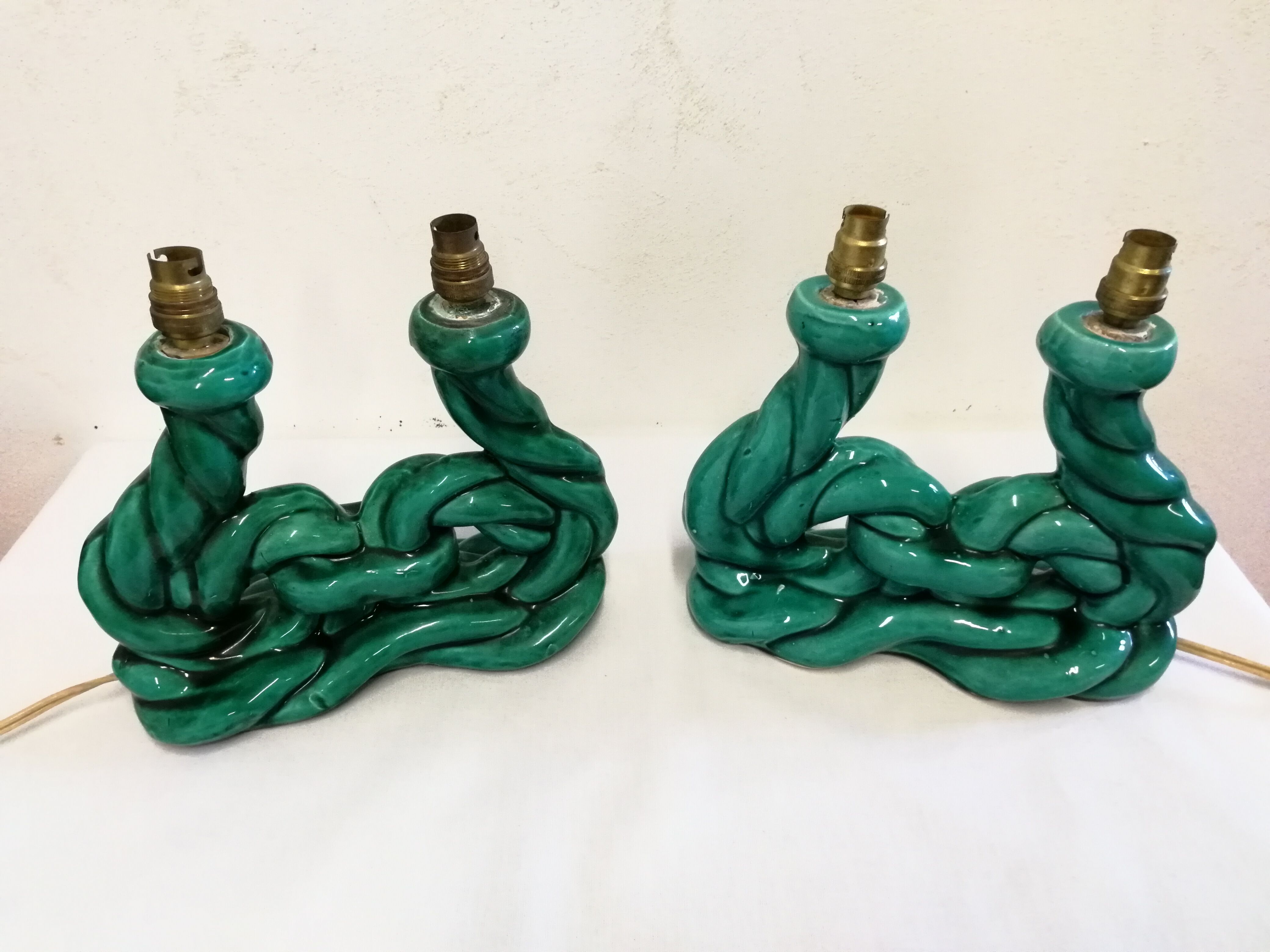 Candle holders, ceramic lamp Vallauris