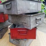 Serie of 8 industrial metal boxes