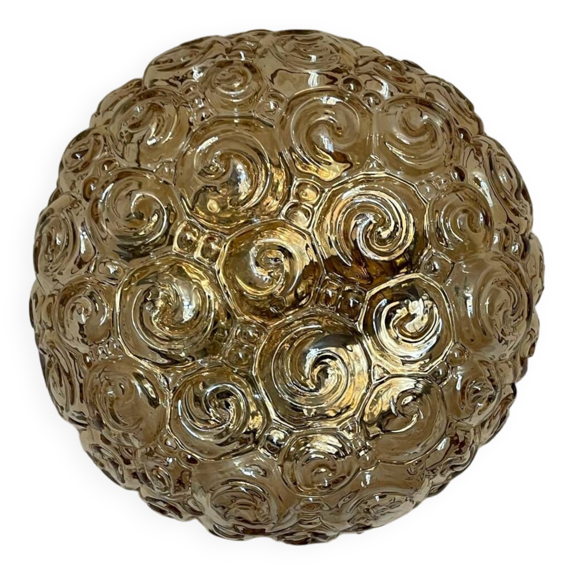 Helena Tynell amber glass ceiling light from the 60s