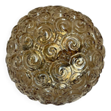 Plafonnier verre ambré Helena Tynell années 60