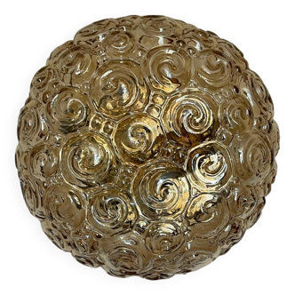 Helena Tynell amber glass ceiling light from the 60s