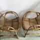 Pair of rattan and bamboo armchairs 50s/60s