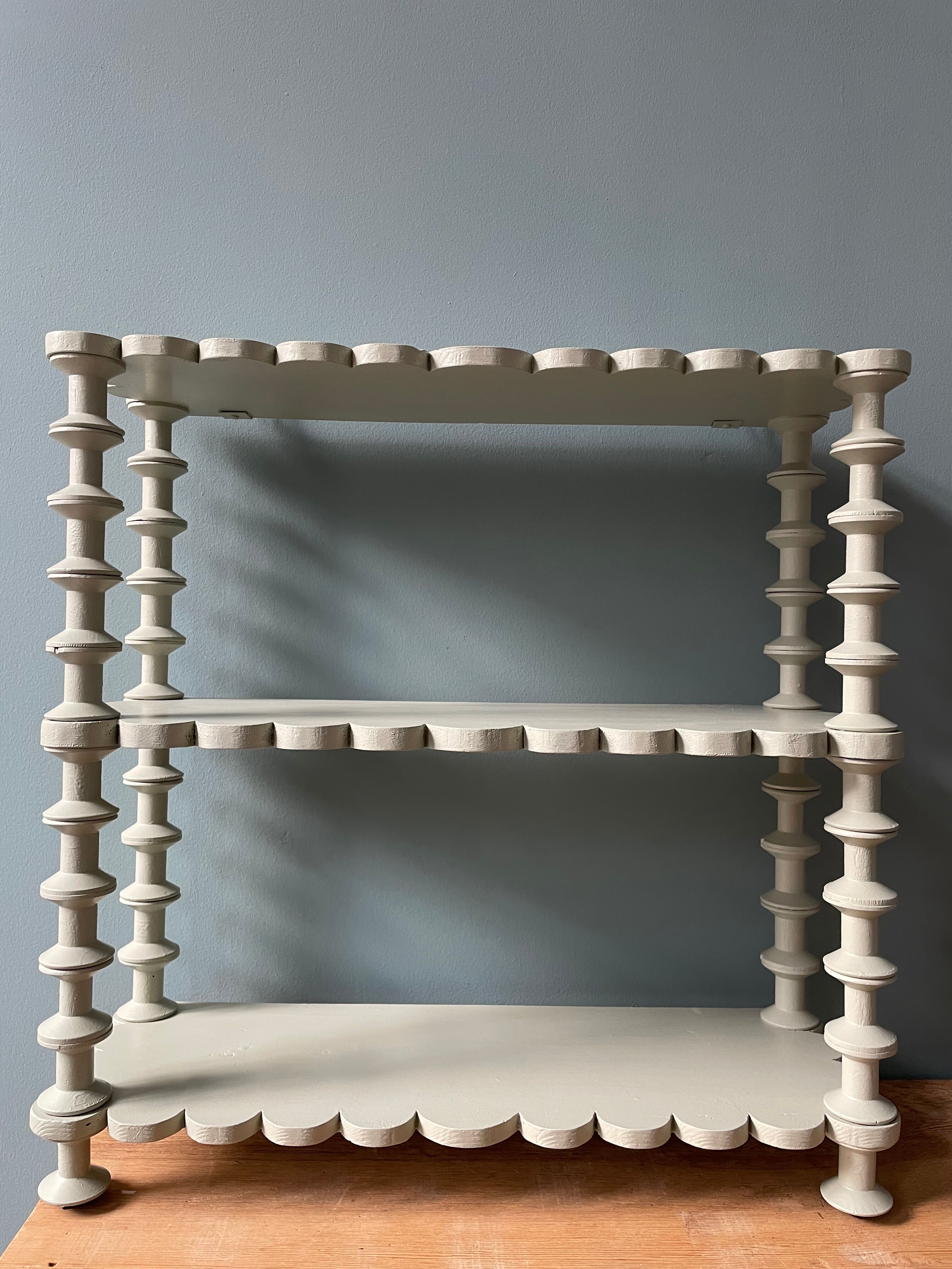 Restyled wooden wall shelf, 1960s