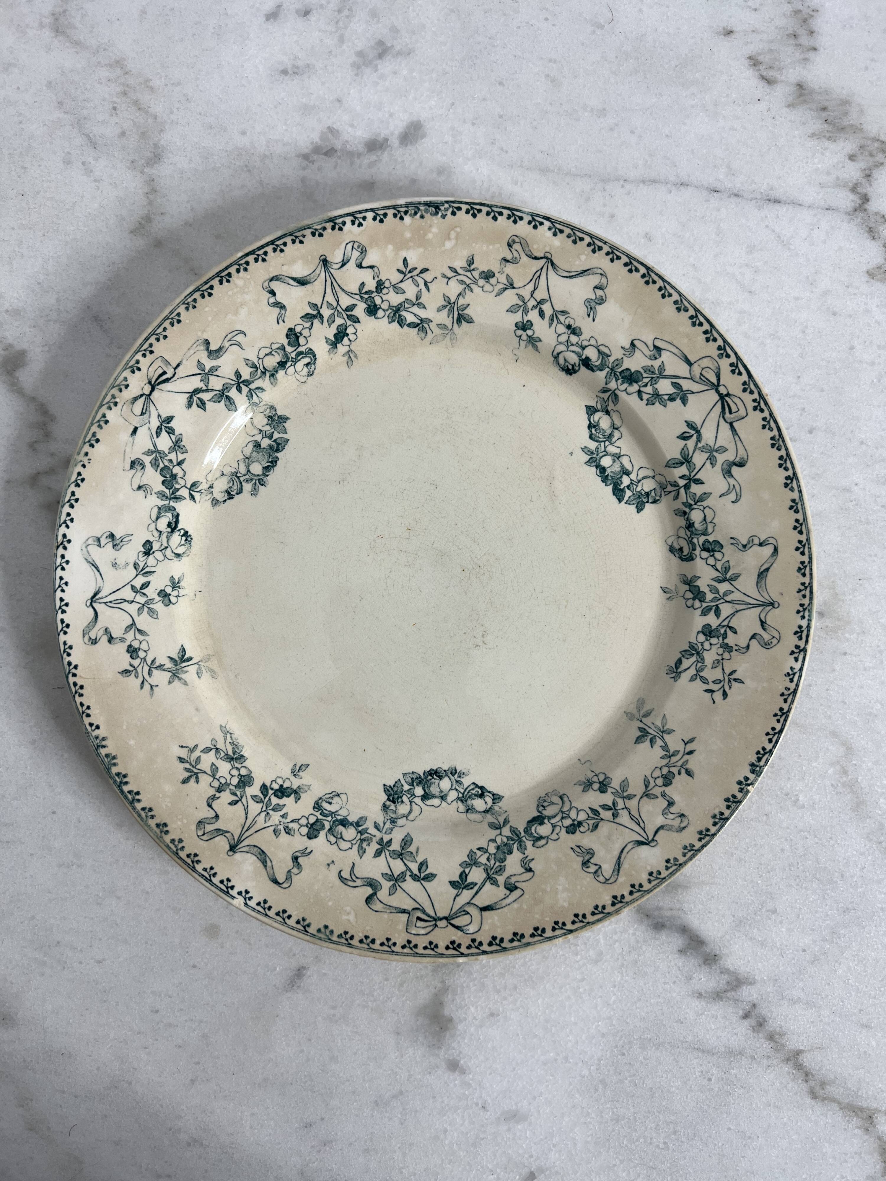 Set of 9 Terre de Fer flat plates - Sarreguemines U&C Mozart