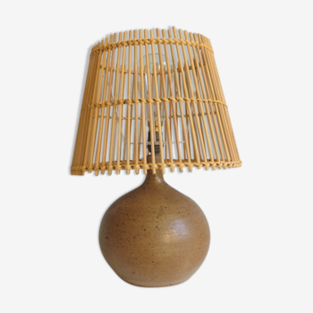 Beige sandstone ball lamp from the 70s