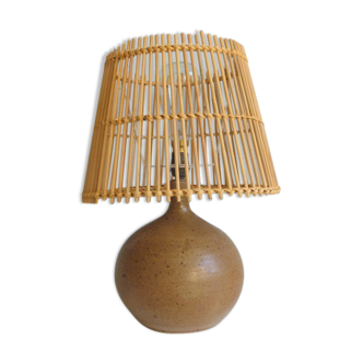 Beige sandstone ball lamp from the 70s