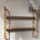 Removable wall shelf in rattan – 1960s vintage