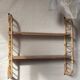 Removable wall shelf in rattan – 1960s vintage