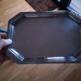 Art Deco silver metal tray with Orbrille house hallmarks
