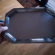 Art Deco silver metal tray with Orbrille house hallmarks