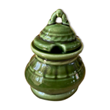 Green ceramic sugar bowl (jam bowl)
