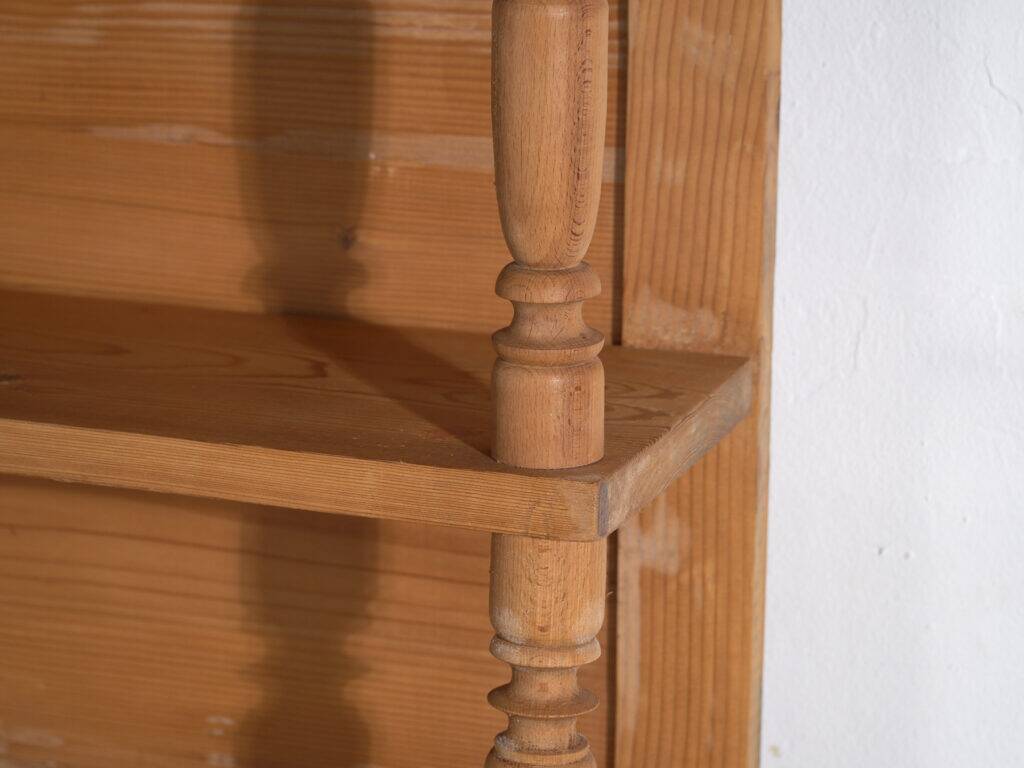 Antique pine dresser – European rustic furniture with shelves – circa 1940