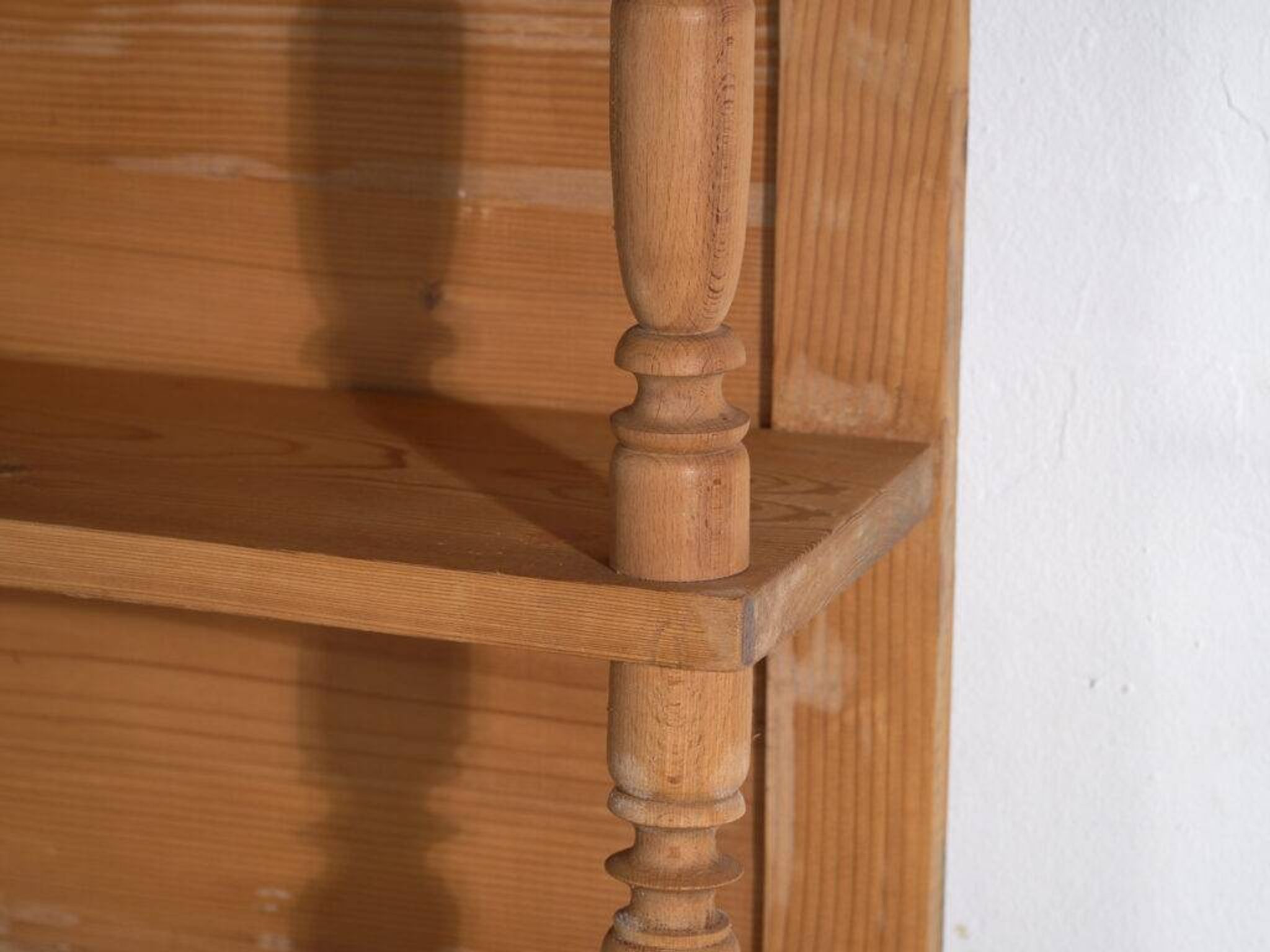 Antique pine dresser – European rustic furniture with shelves – circa 1940