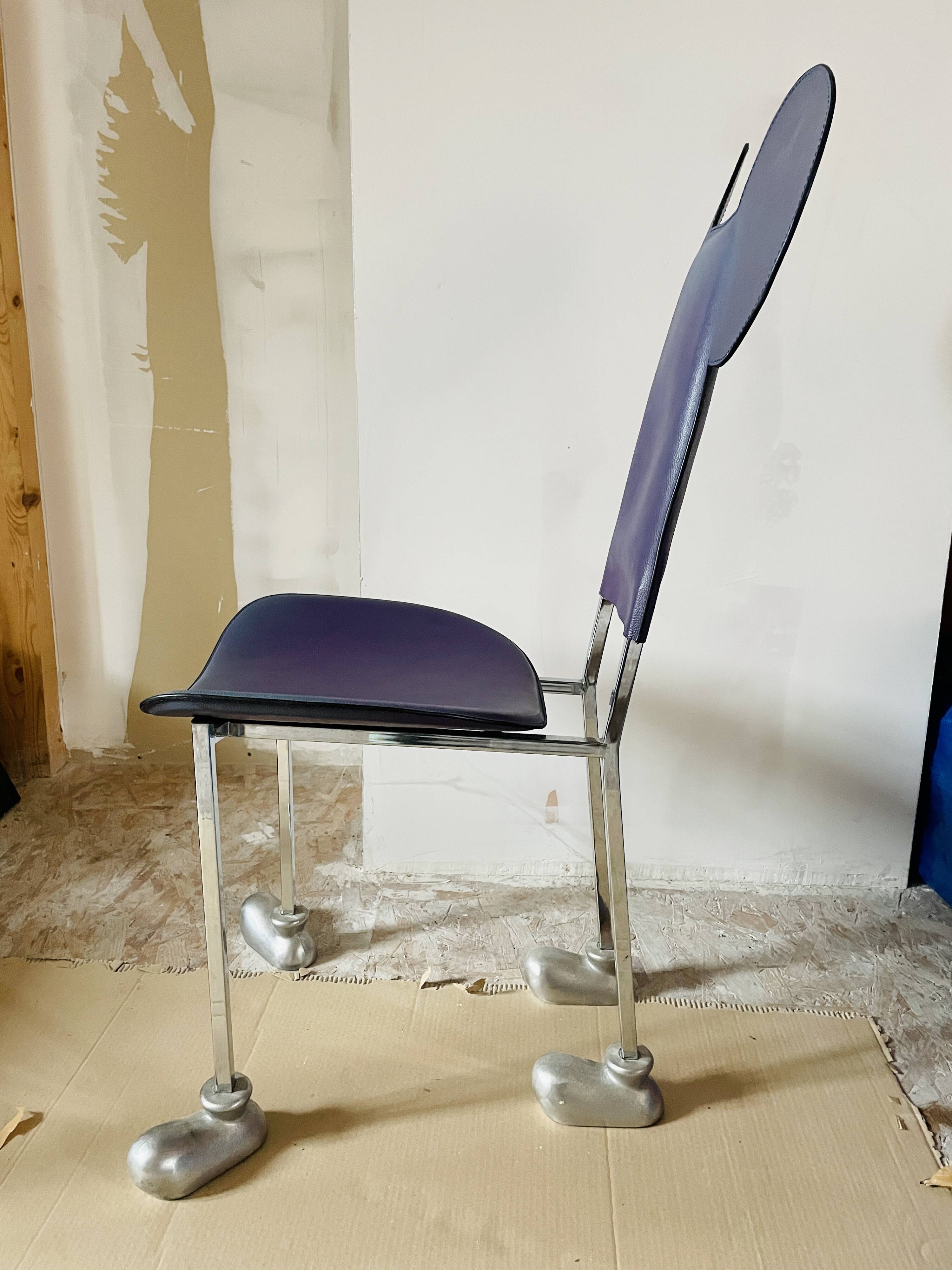 Javier Mariscal chair - "Garriris" model purple leather