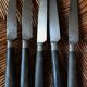 Lot 12 old knives handle wood fontenille 1034 drop viroles