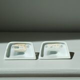 Set of two porcelain tea towel holders