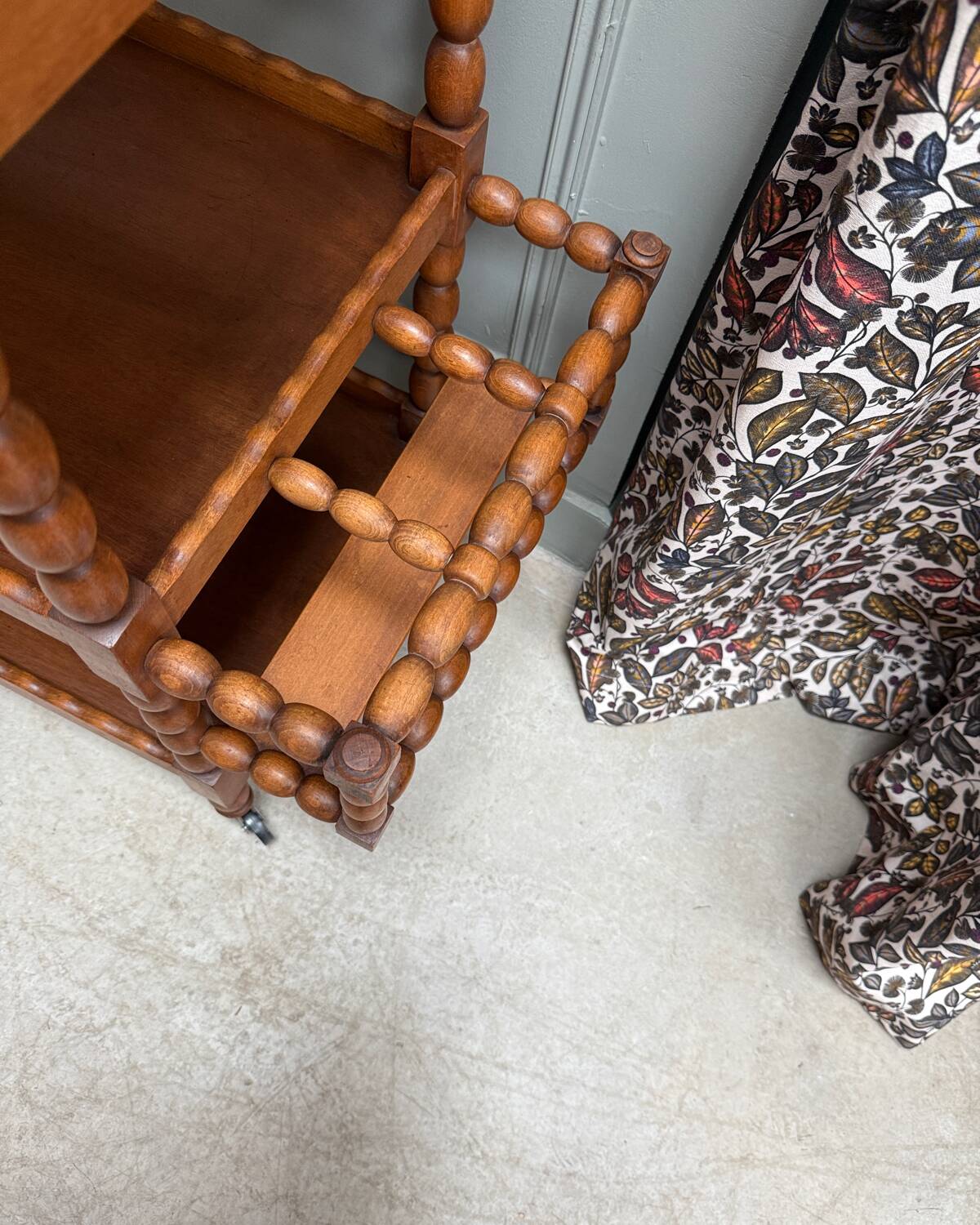 Vintage wooden serving trolley