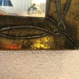 Brutalist mirror in copper and tin circa 1960